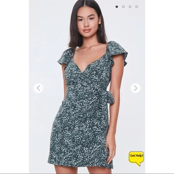 Forever 21 | Dresses | New Forever 2 Spotted Mini Wrap Dress Green |  Poshmark